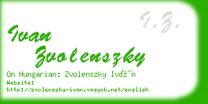 ivan zvolenszky business card